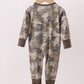 Camouflage bamboo zipper romper