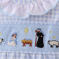 Blue nativity embroidery bubble
