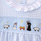 Blue nativity embroidery pants set