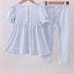 Blue nativity embroidery pants set
