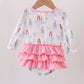 Pink bow nutcracker ruffle bubble