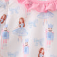 Pink bow nutcracker ruffle pants set
