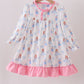 Pink bow nutcracker ruffle dress