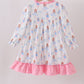 Pink bow nutcracker ruffle dress