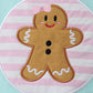 Blue gingerbread applique ruffle dress