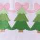 Pink christmas tree embroidery pants set
