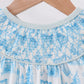 Blue snowman christmas tree smocked bubble