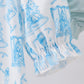 Blue snowman christmas tree smocked bloomer set