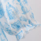 Blue snowman christmas tree smocked dress