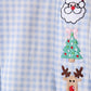 Blue santa claus embroidery bloomer set