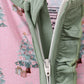 Pink christmas tree bamboo ruffle zipper romper