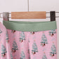 Pink christmas tree bamboo pants set