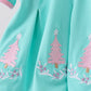 Green christmas tree embroidery bloomer  set