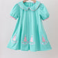 Green christmas tree embroidery dress