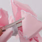 Pink embroidery hair bow