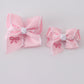 Pink embroidery hair bow