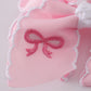 Pink embroidery hair bow