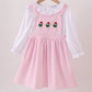 Pink grinch embroidery 2pc set