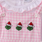 Pink grinch embroidery 2pc set