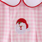 Pink santa claus embroidery gingham bubble