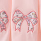 Pink floral bow applique bloomer set