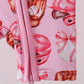 Pink bow baseball bamboo romper
