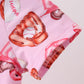 Pink bow baseball bamboo romper