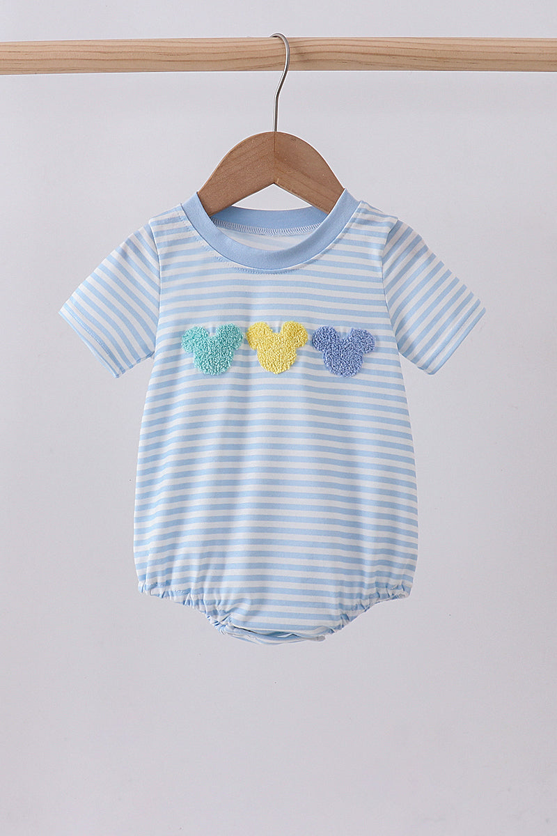 Blue character french knot stripe bubble