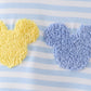 Blue character french knot stripe bubble