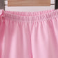 Pink big sister embroidery ruffle shorts set