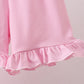 Pink big sister embroidery ruffle shorts set