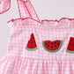Pink watermelon embroidery ruffle dress
