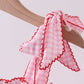 Pink watermelon embroidery ruffle dress