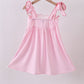 Pink watermelon embroidery ruffle dress