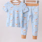 Blue puppy print bamboo pajama set