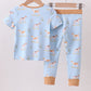 Blue puppy print bamboo pajama set