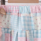 Pink Floral Print Checkered Skorts Set