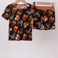 Brown character bamboo pajama set