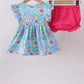 Mint island bloom ruffle bloomer set