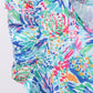 Blue floral print ruffle bloomer set