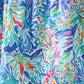 Blue floral print ruffle bloomer set