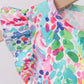 Blue bright floral ruffle bloomer set