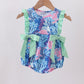 Blue marine creature print ruffle bubble