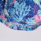 Blue marine creature print ruffle bubble