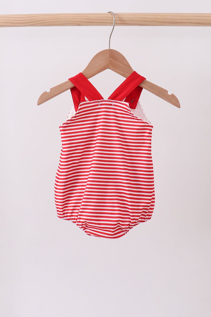Red stripe star applique bubble