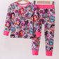 Purple character bamboo pajama pants set