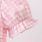 Pink flag embroidery gingham bubble