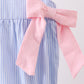 Blue Stripe Bow Ruffle Bubble