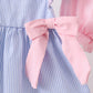 Blue Stripe Bow Bloomer Set