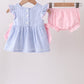 Blue Stripe Bow Bloomer Set